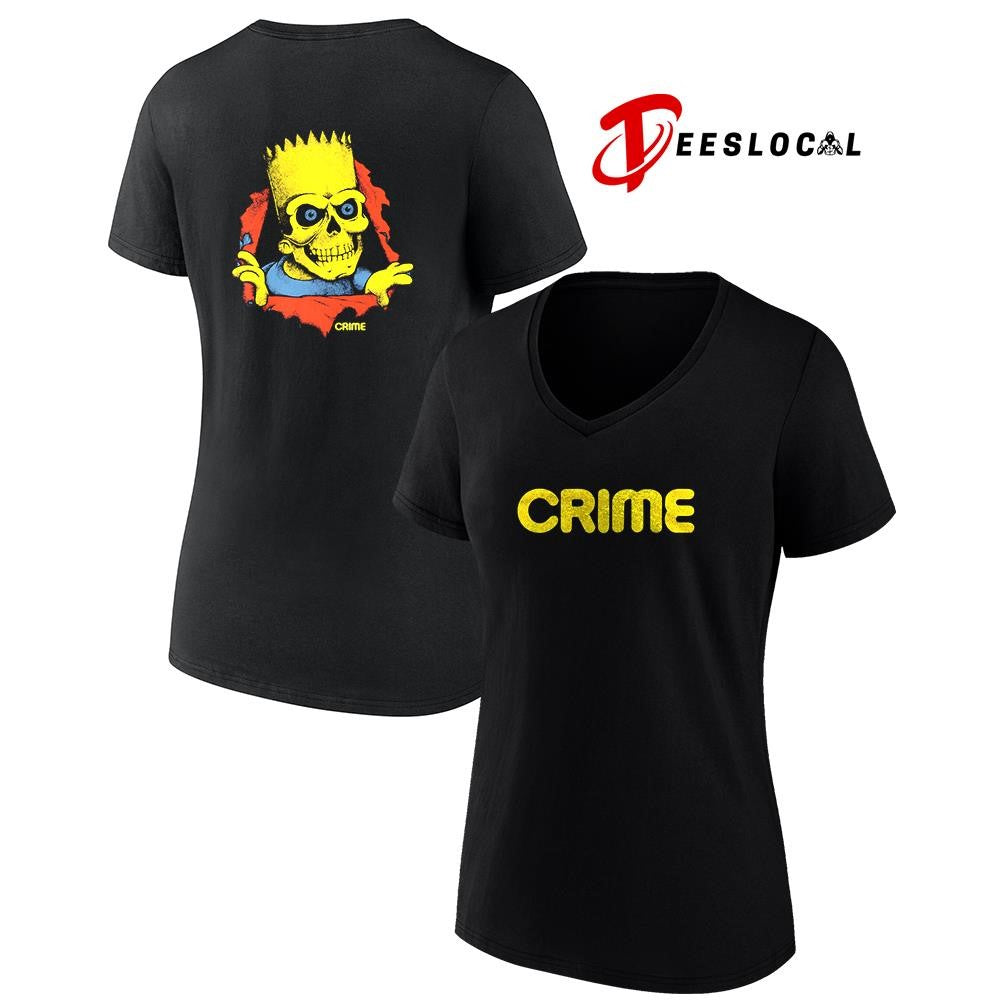 Crime x Bart Red Skull cartoon shirt Unisex