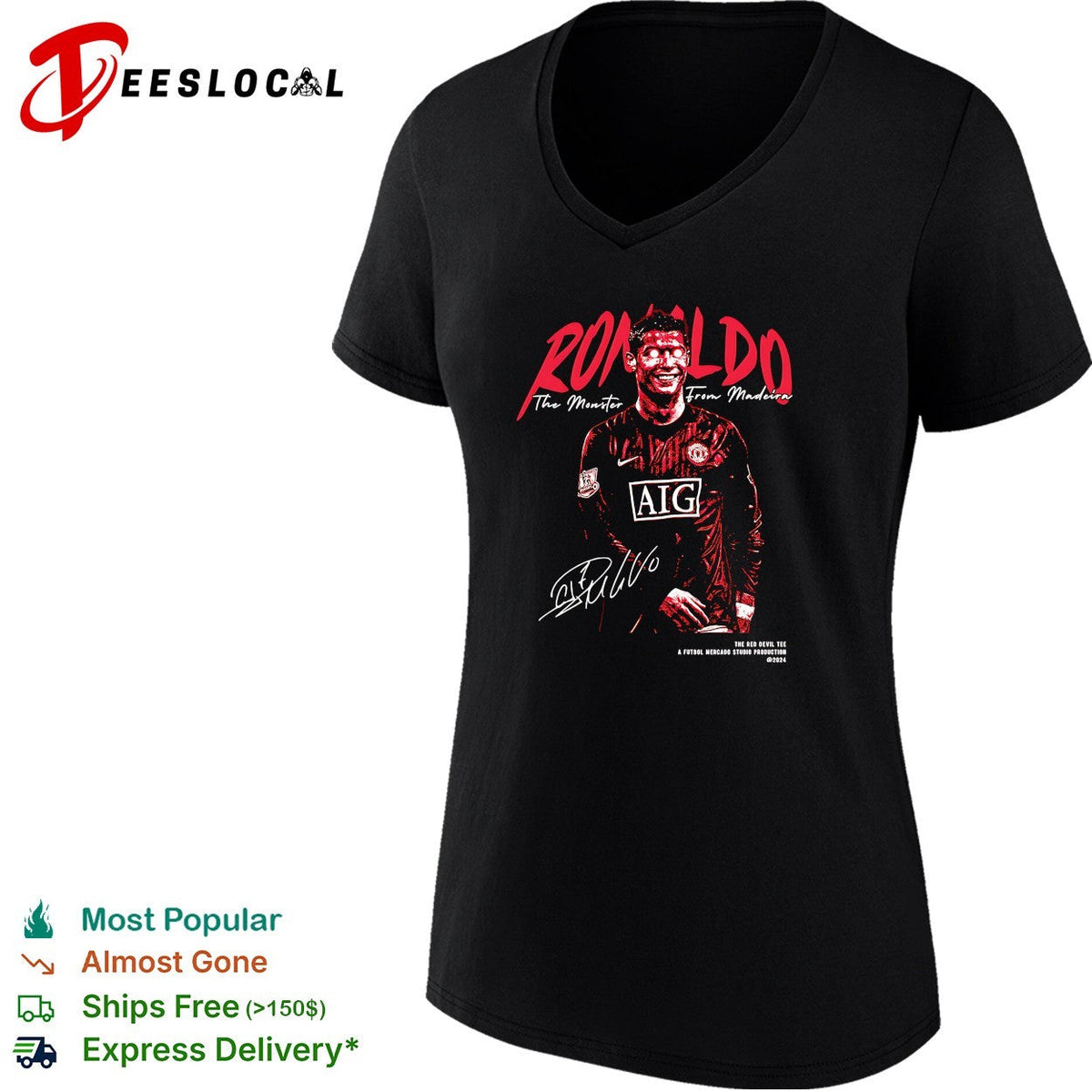 Cristiano Ronaldo Manchester United the monster from Madeira signature shirt Unisex