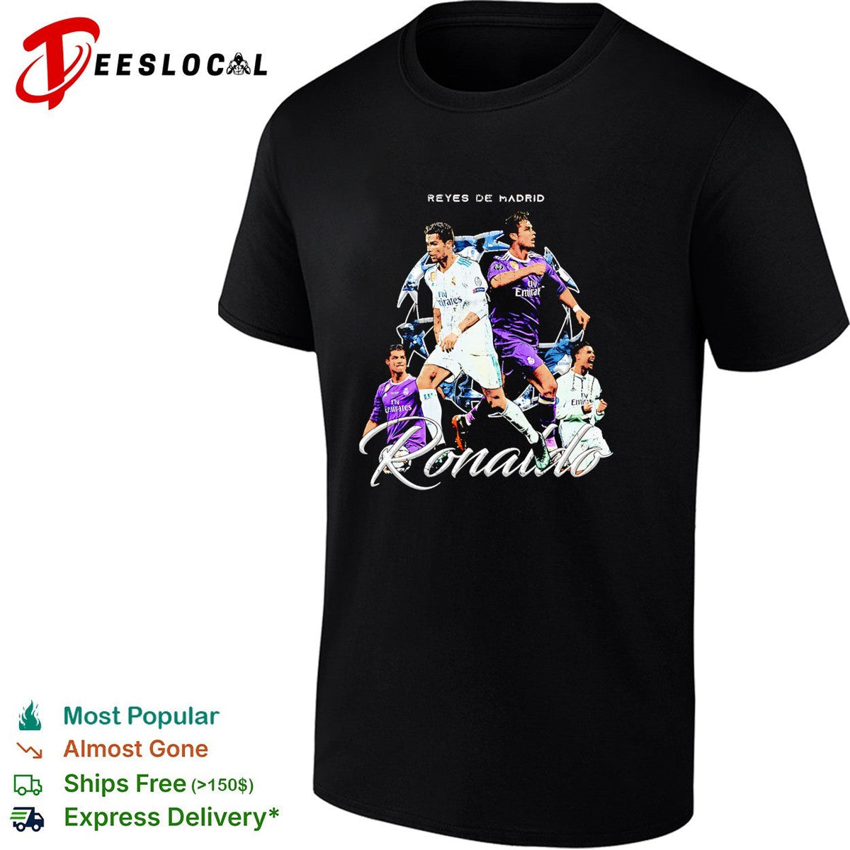 Cristiano Ronaldo Real Madrid Reyes de Madrid portrait shirt Unisex