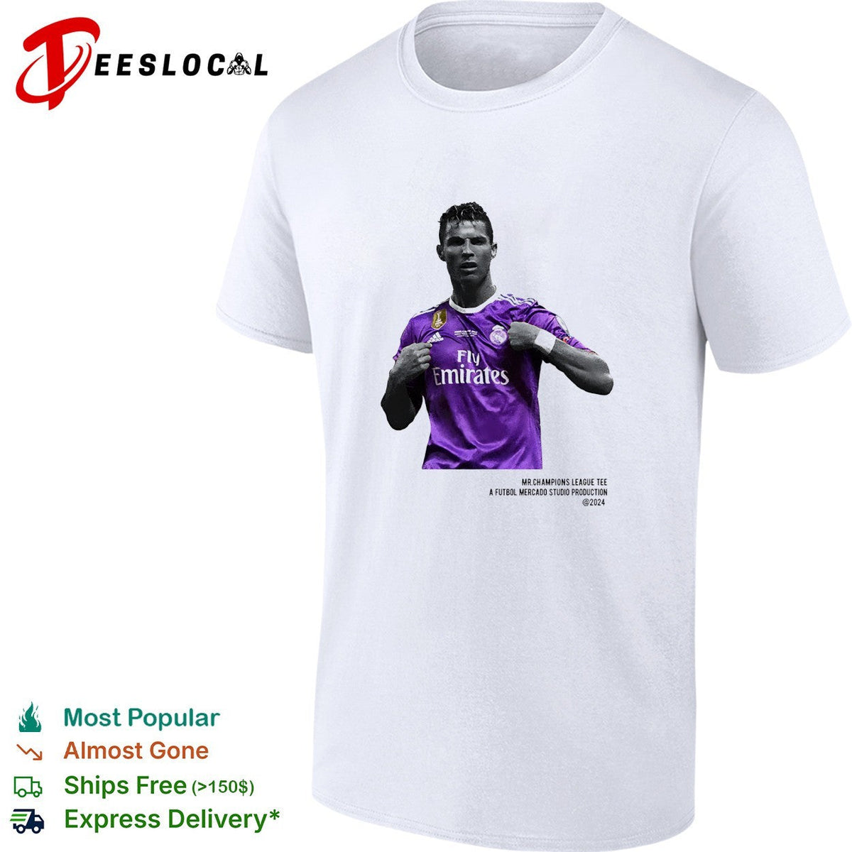 Cristiano Ronaldo Real Madrid champions league shirt Unisex