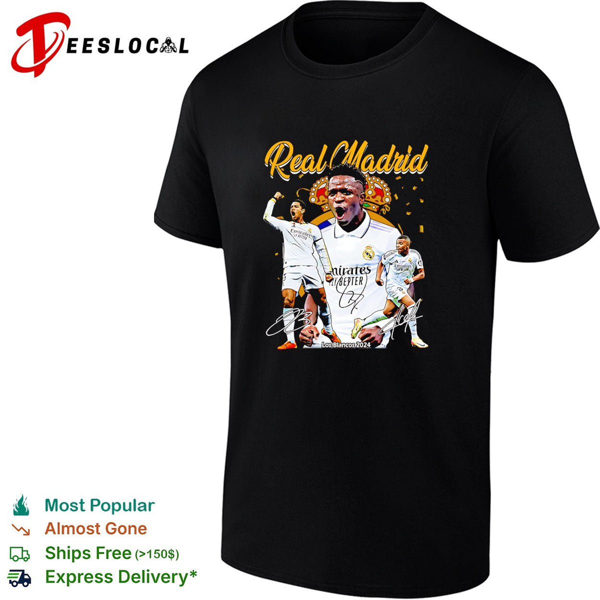Cristiano Ronaldo Vinicius Junior Real Madrid Los Blancos 2024 shirt Unisex