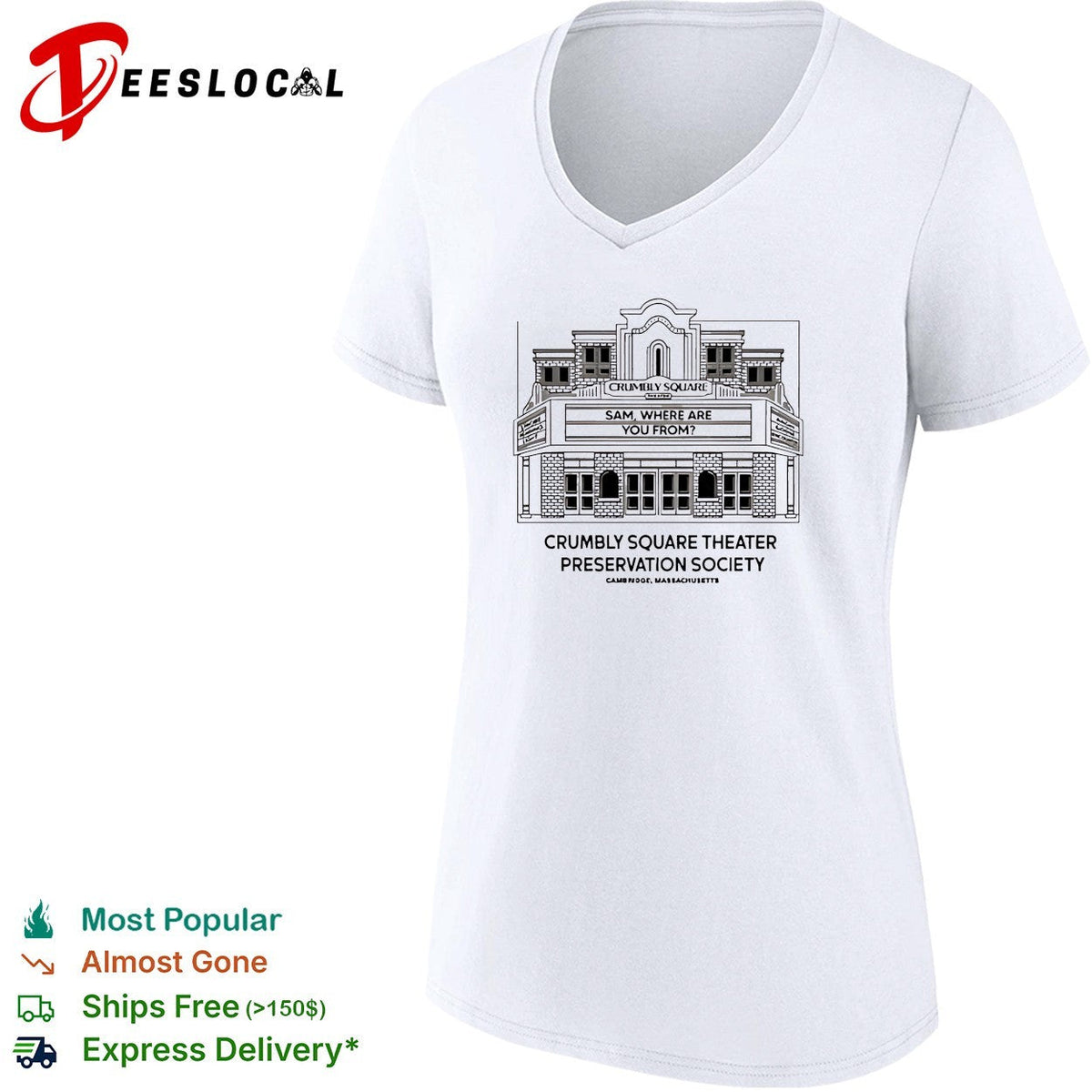 Crumbly Square Theater Preservation Society Sam Where Are You From Cambridge shirt Unisex
