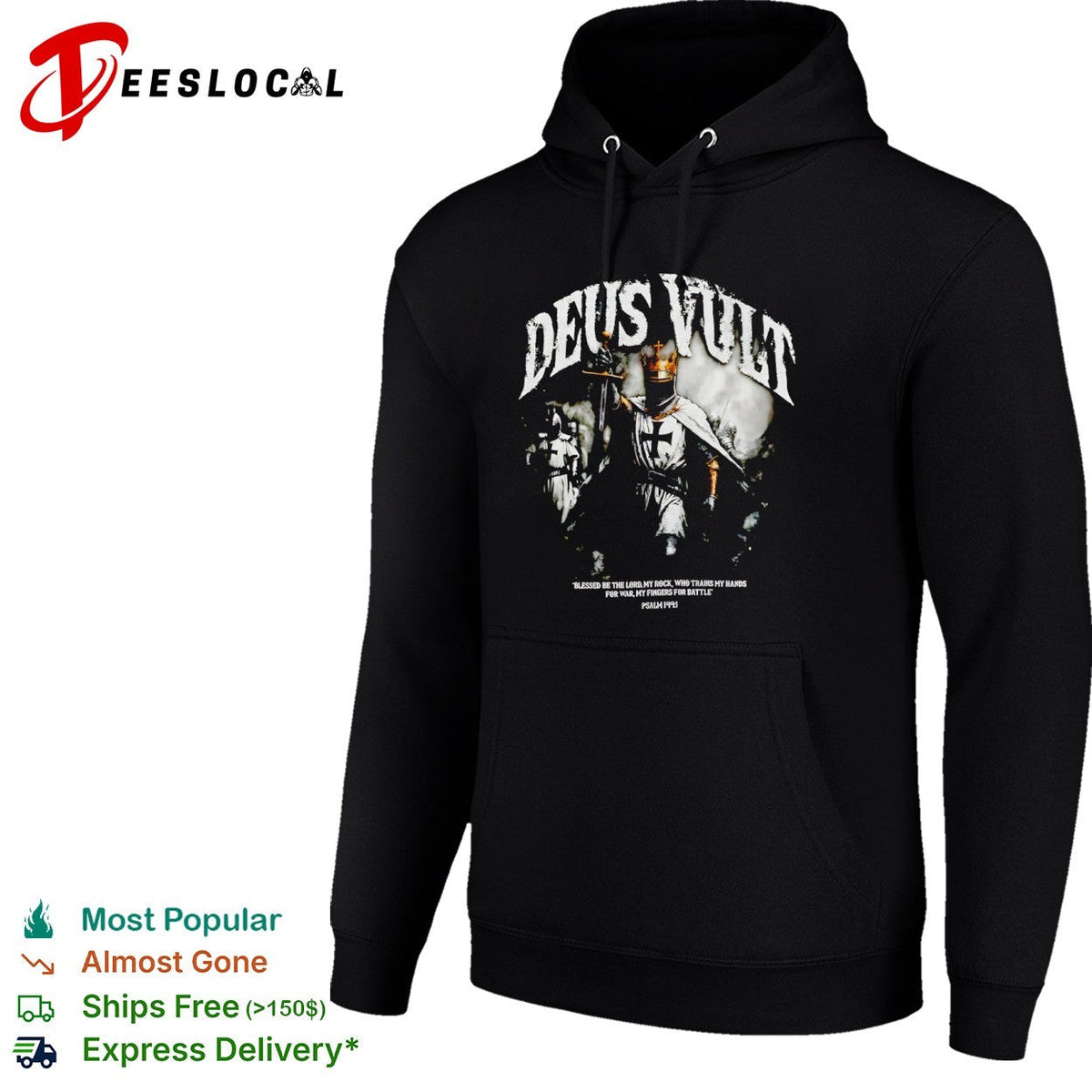 Crusader Deus Vult religious knight sword blessed be the Lord shirt Unisex
