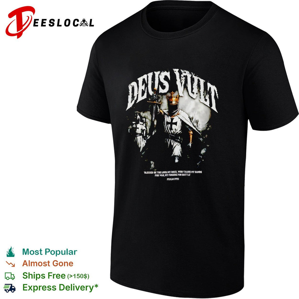 Crusader Deus Vult religious knight sword blessed be the Lord shirt Unisex