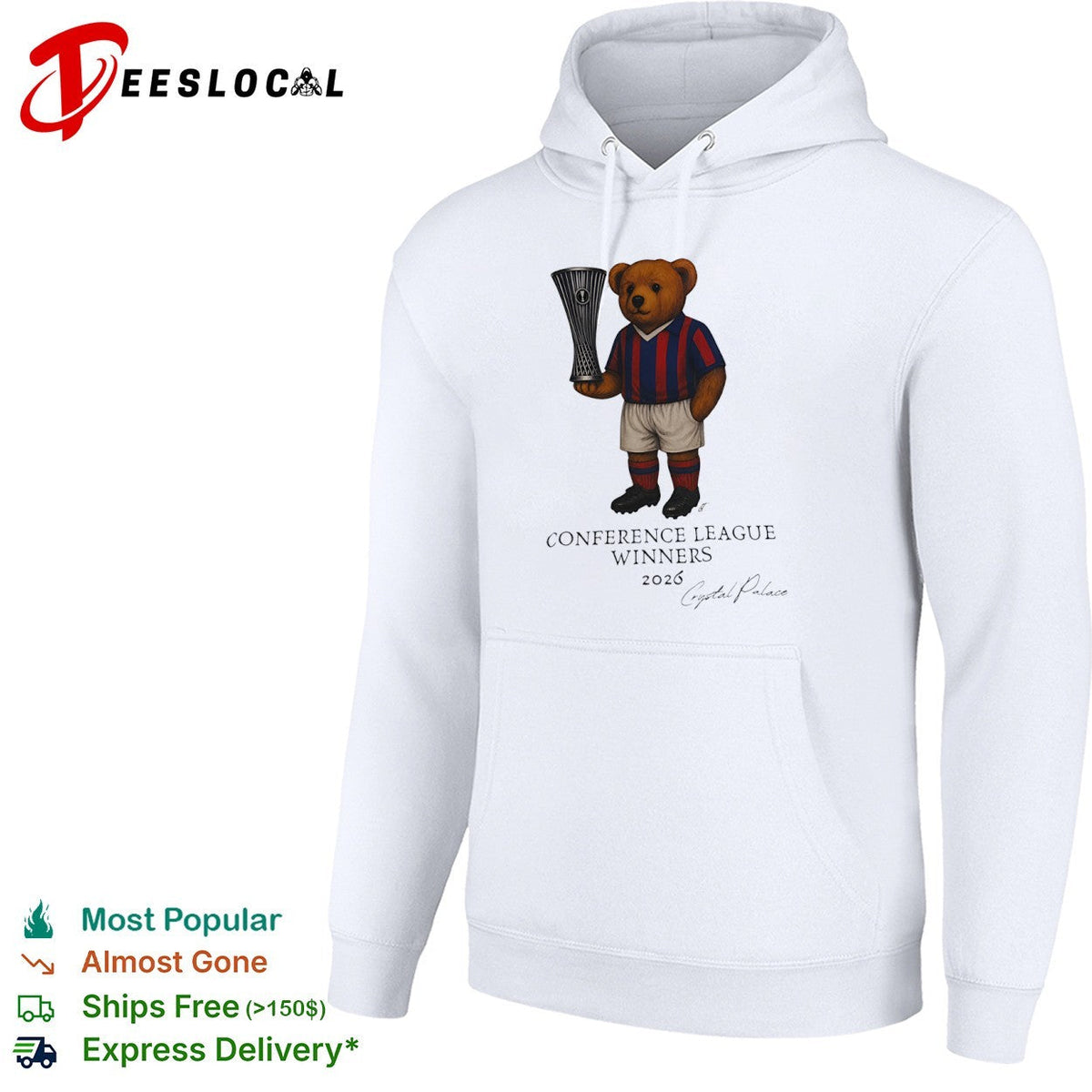 Crystal Palace 2026 Conference League Winners teddy bear illustration football shirt Unisex
