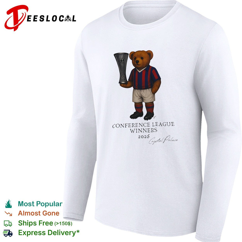 Crystal Palace 2026 Conference League Winners teddy bear illustration football shirt Unisex