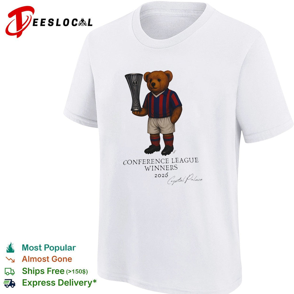 Crystal Palace 2026 Conference League Winners teddy bear illustration football shirt Unisex