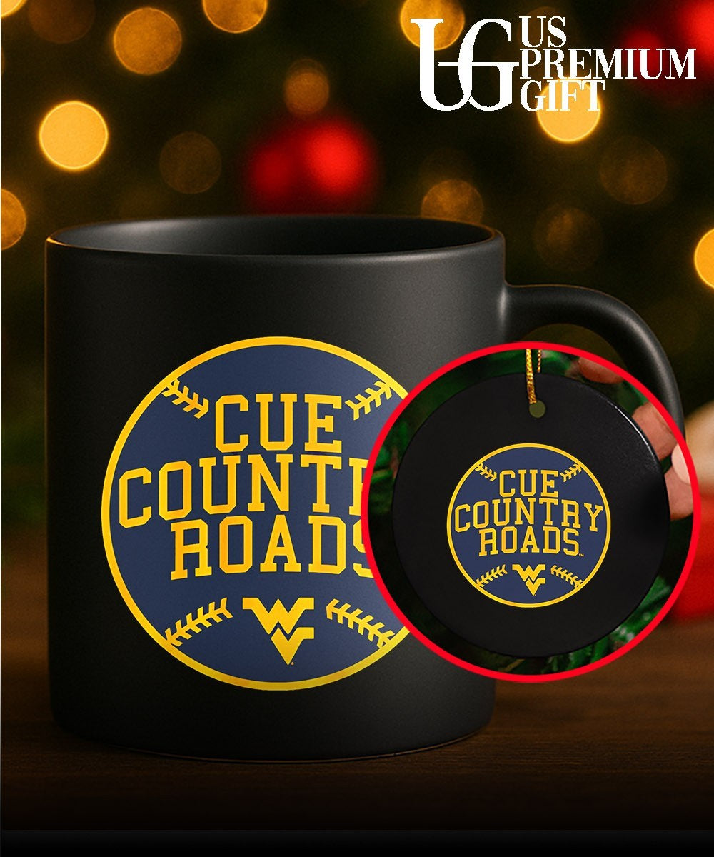 Cue Country Roads West Virginia Mountaineers baseball shirt Unisex