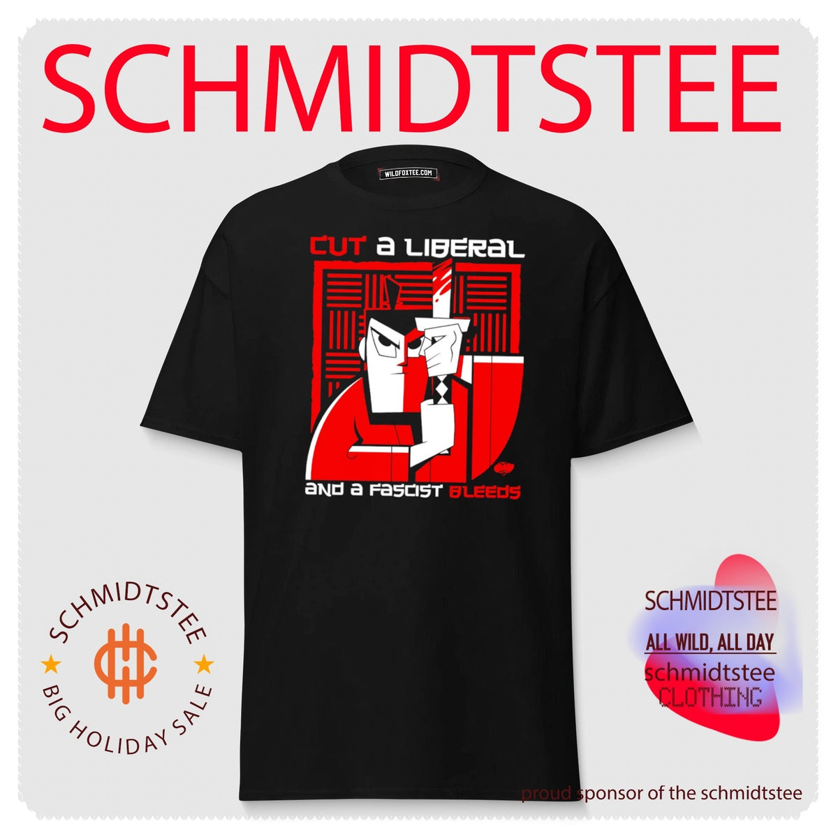 Cut a Liberal and a Fascist Bleeds Samurai Jack shirt Unisex