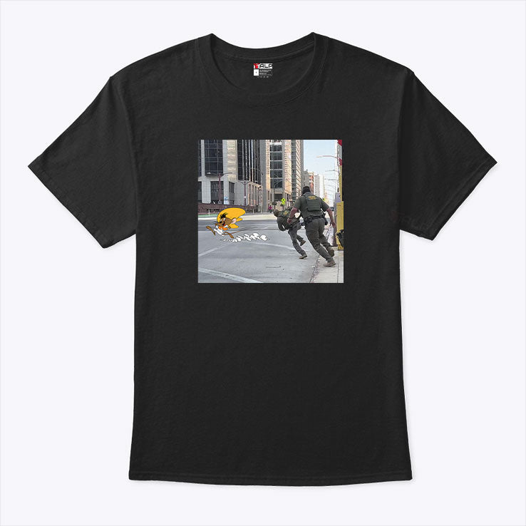Cyclist Taunting ICE Agents T Shirt Unisex