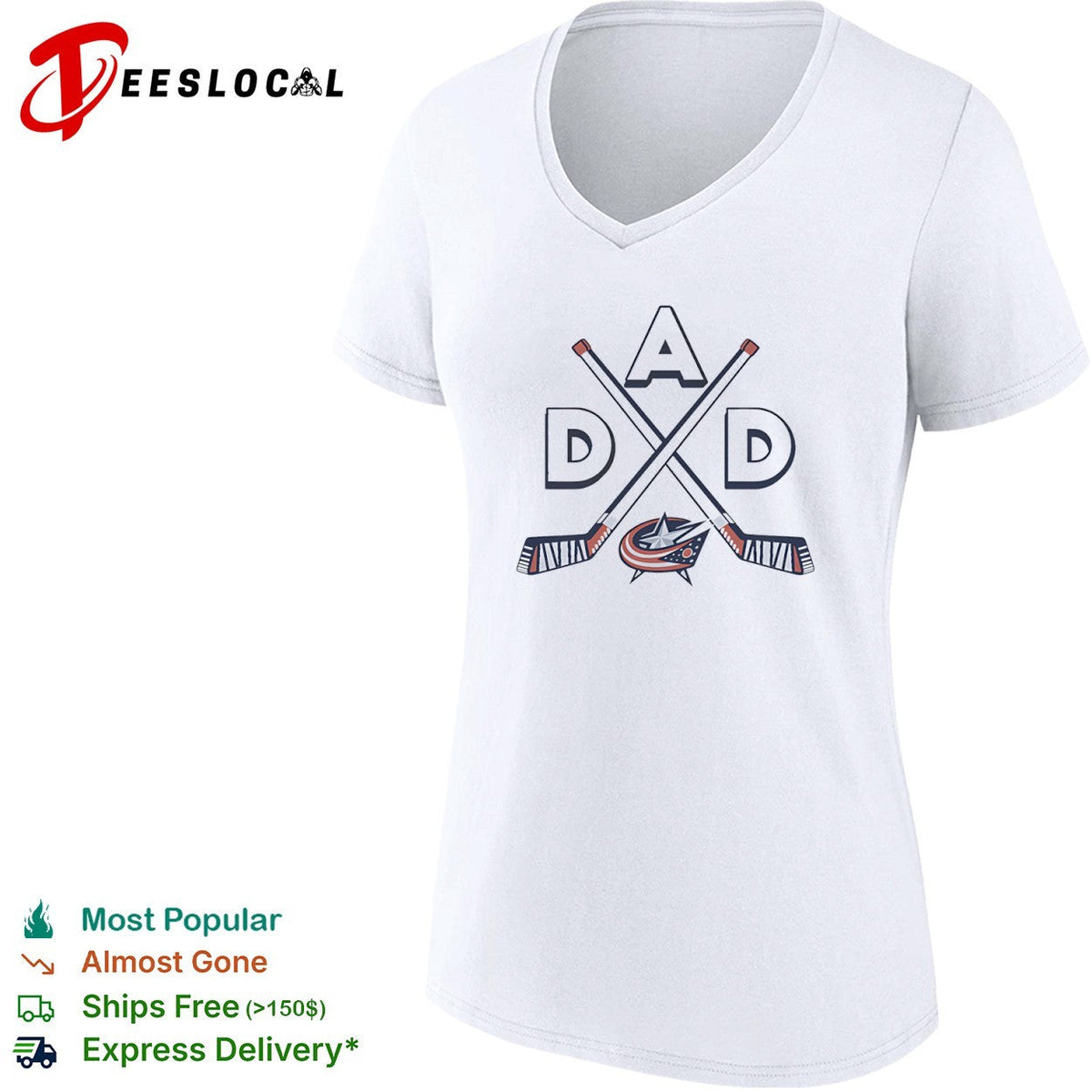 Dad Columbus Blue Jackets Ice Hockey Logo shirt Unisex