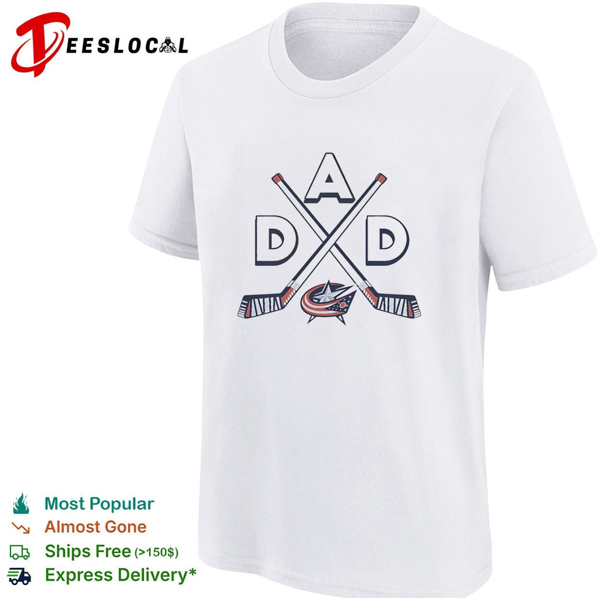Dad Columbus Blue Jackets Ice Hockey Logo shirt Unisex
