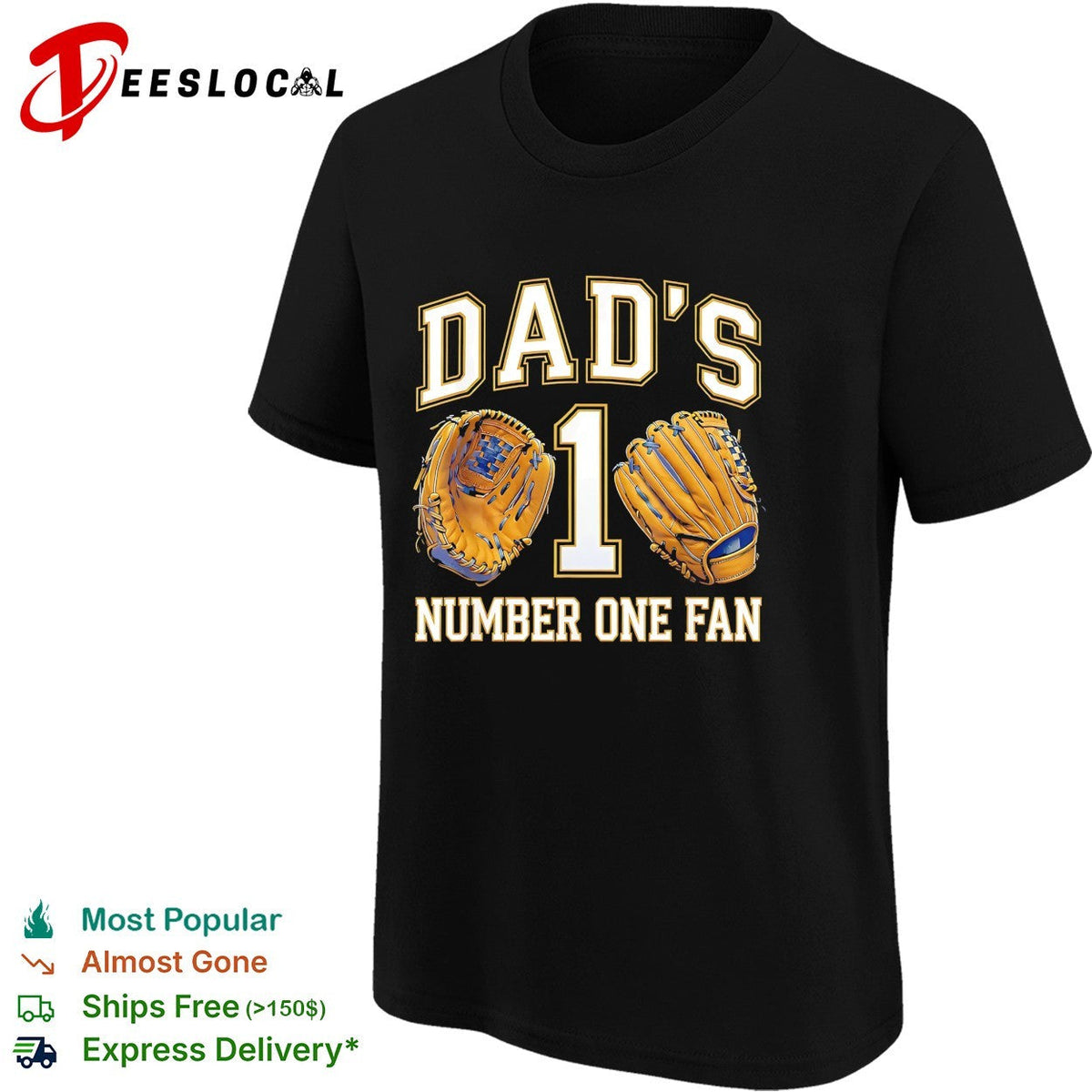Dad’s number one fan baseball gloves shirt Unisex