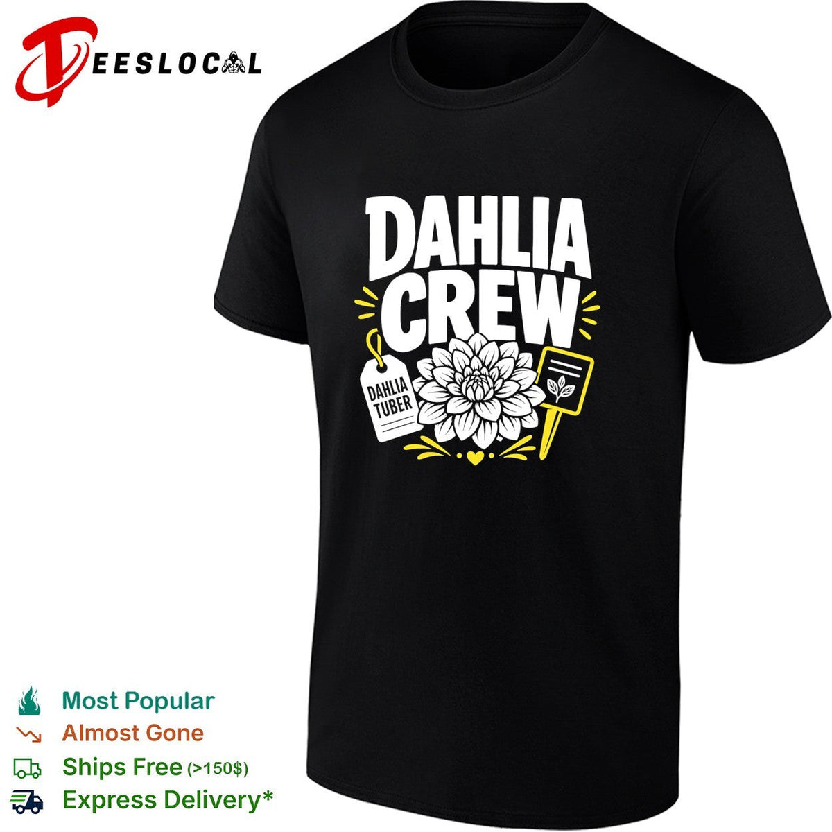 Dahlia crew tuber flower shirt Unisex