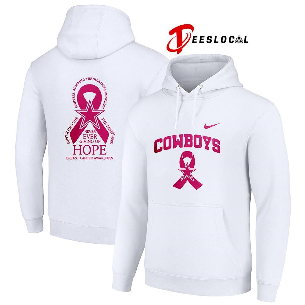 Dallas Cowboys never ever giving up hope breast cancer awareness shirt Unisex