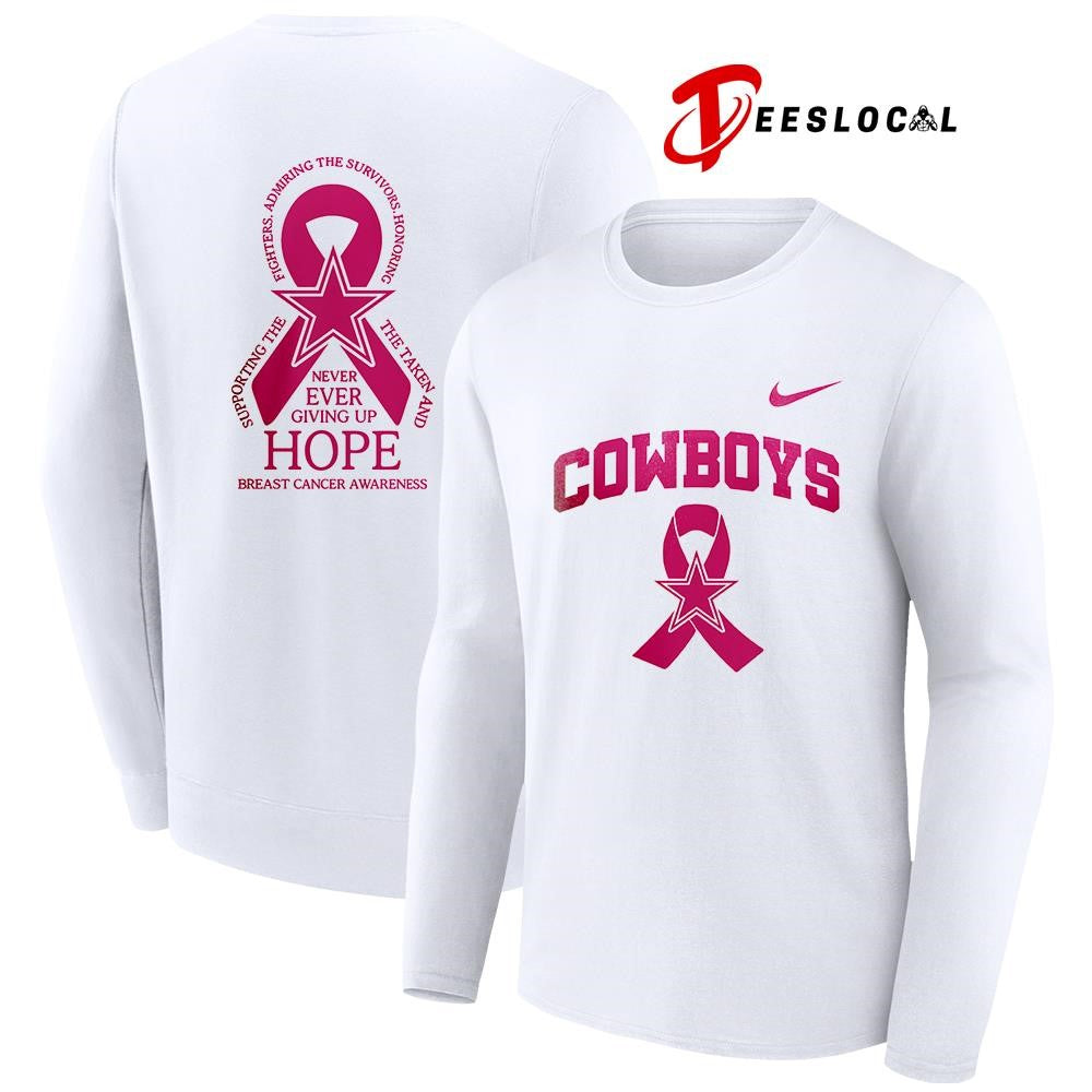 Dallas Cowboys never ever giving up hope breast cancer awareness shirt Unisex