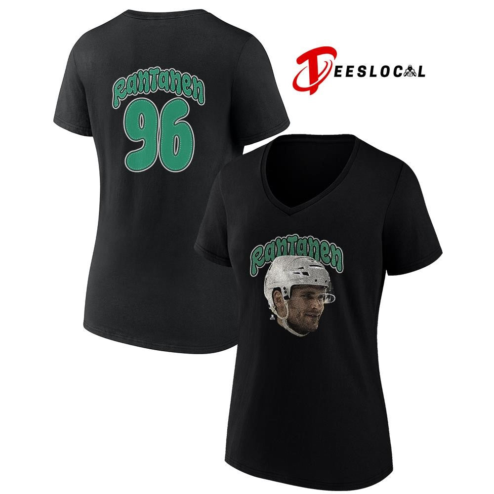 Dallas Stars Mikko Rantanen portrait name and number shirt Unisex