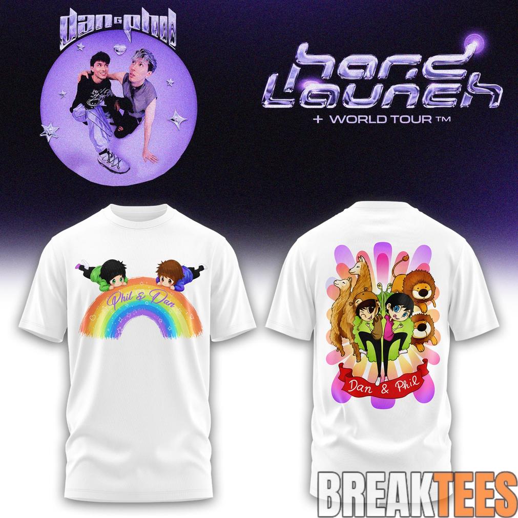 Dan and Phil Announce Hard Launch World Tour Rainbow Shirt Unisex