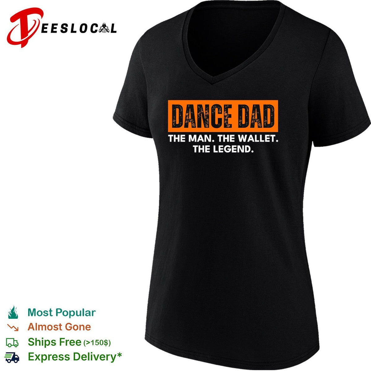 Dance dad the man the wallet the legend bold text shirt Unisex