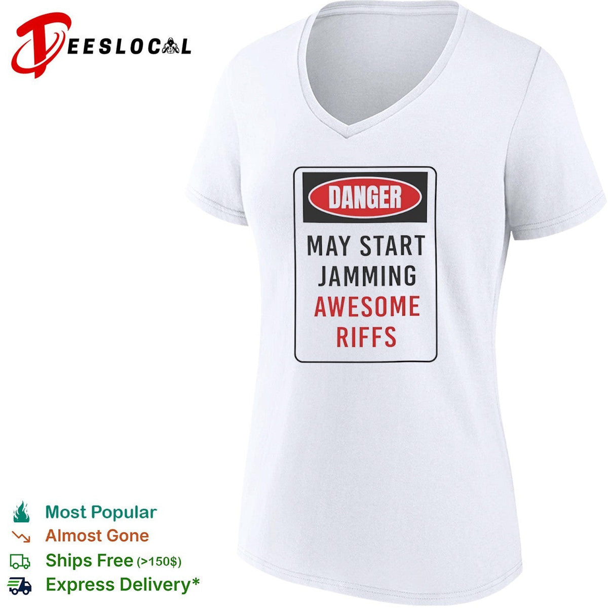 Danger May Start Jamming Awesome Riffs Shirt Unisex