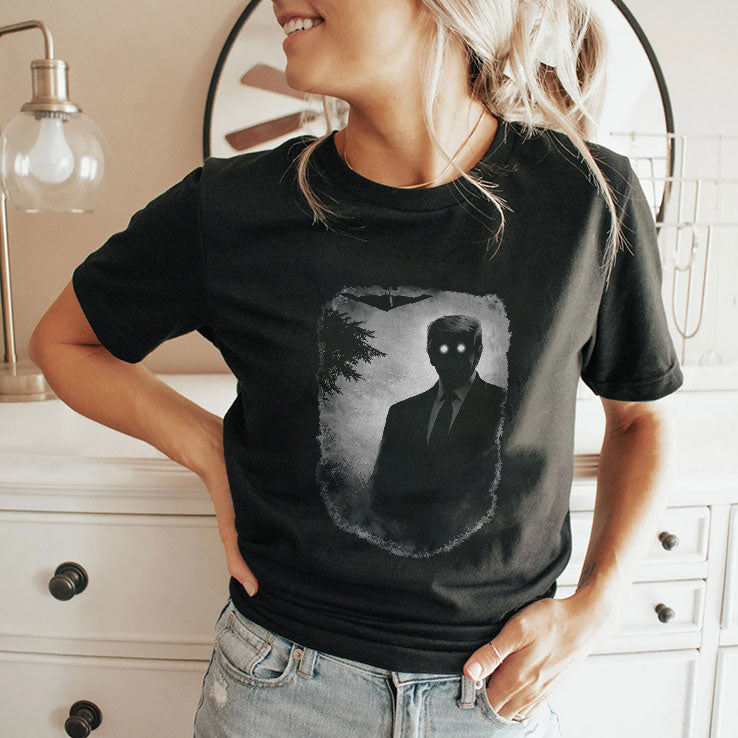 Dark Shadow Figure Mysterious Silhouette Trump Shirt Unisex