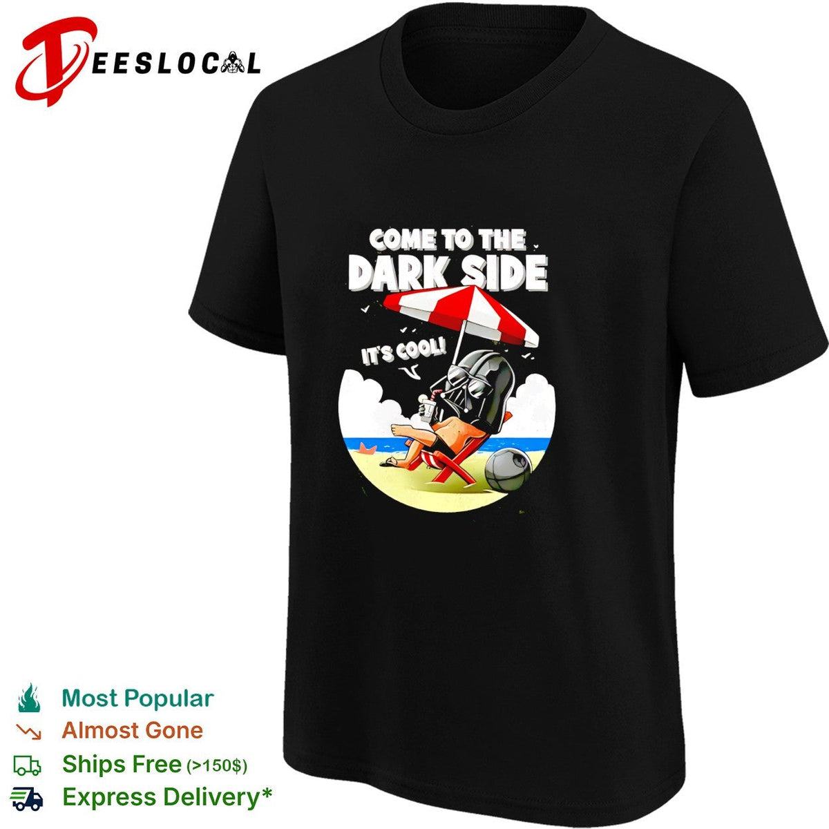 Darth Vader relaxing on beach come to the dark side shirt Unisex