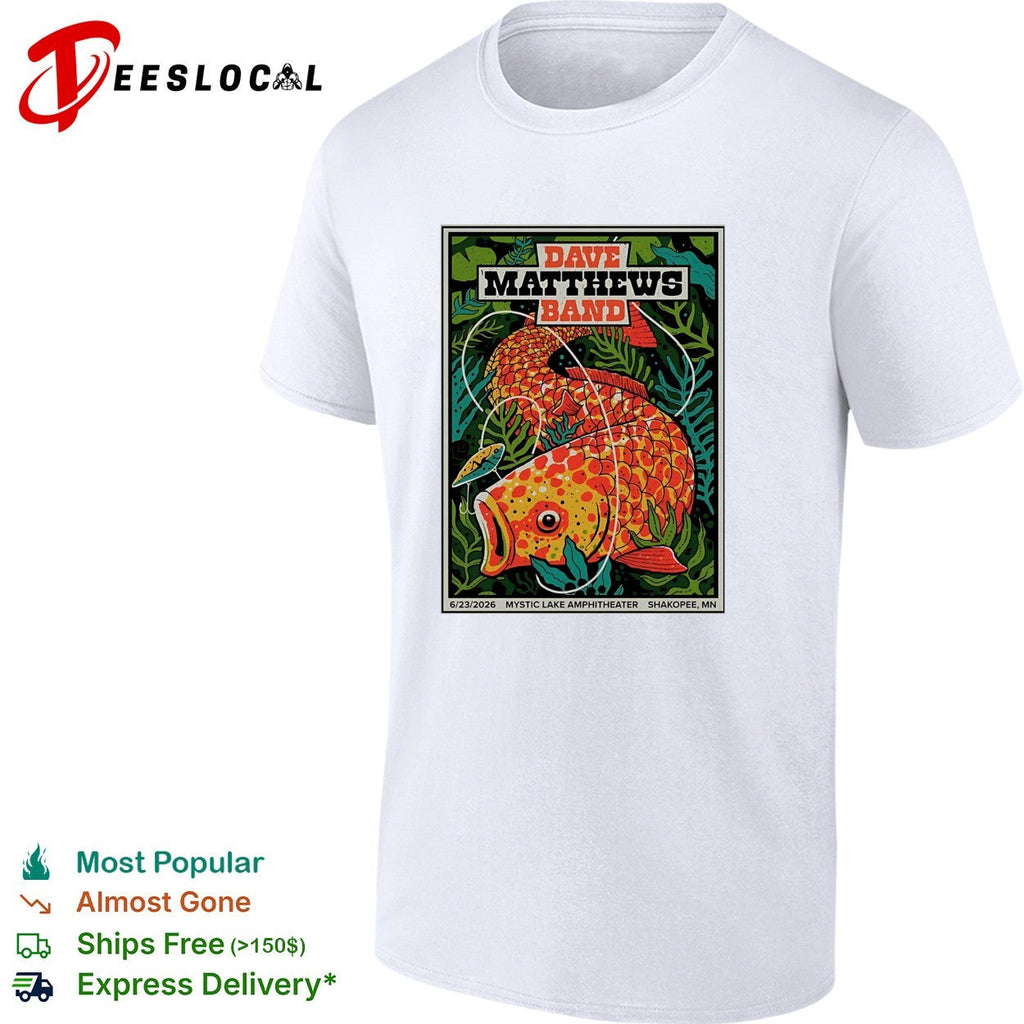 Dave Matthews Band Mystic Lake Amphitheater 2026 fish poster shirt Unisex