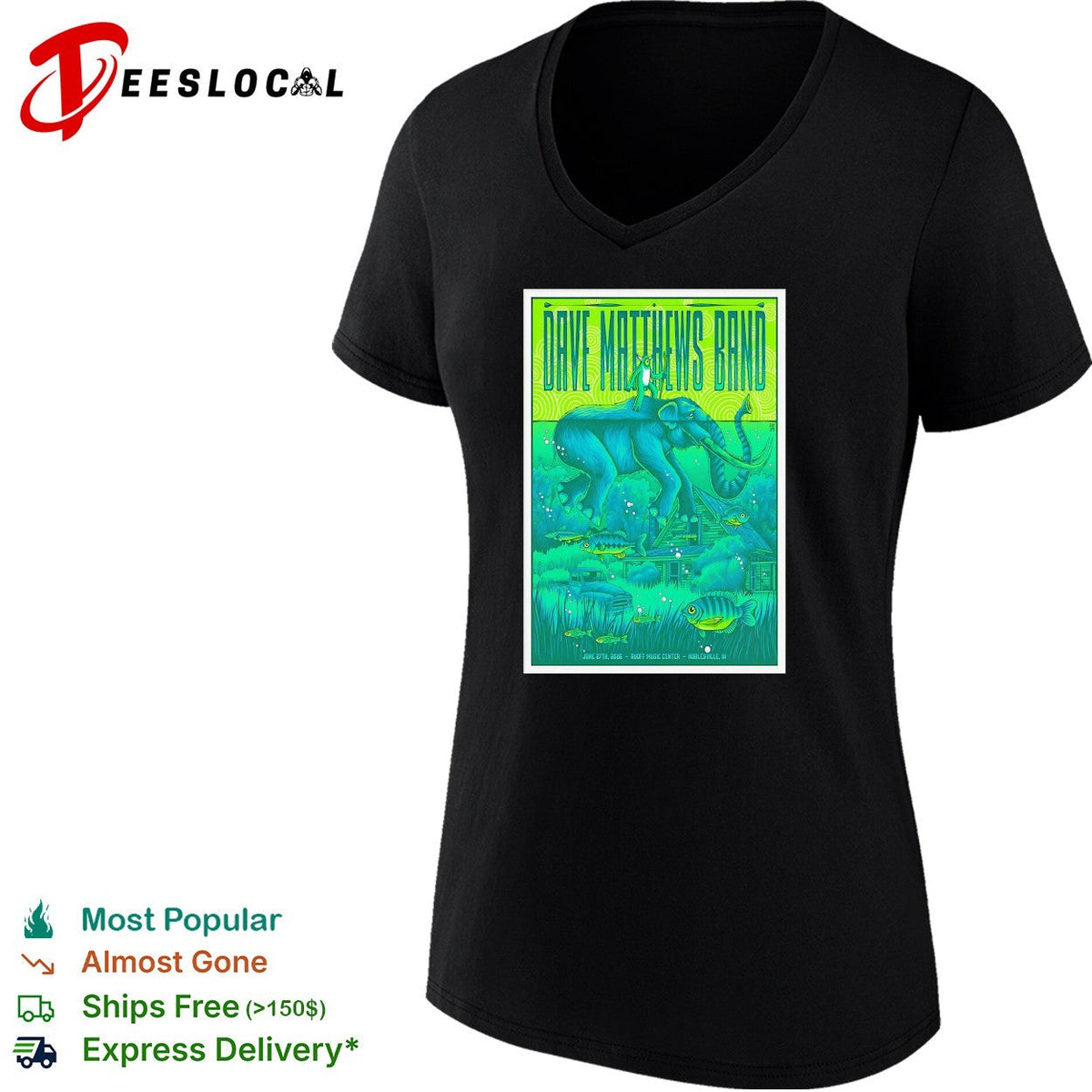 Dave Matthews Band elephant swamp poster shirt Unisex