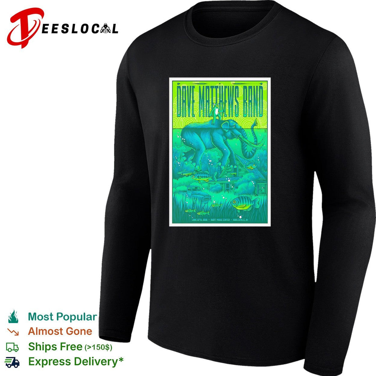 Dave Matthews Band elephant swamp poster shirt Unisex