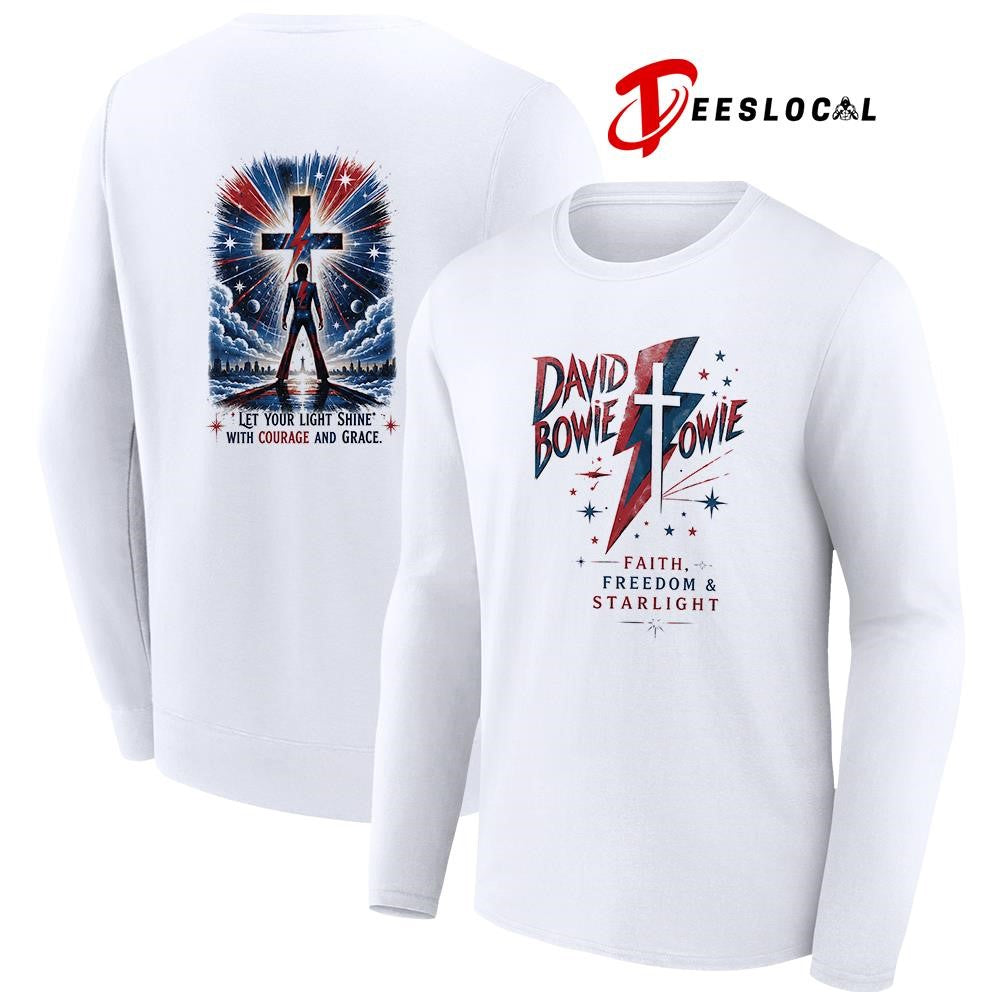 David Bowie Towie faith freedom and starlight let your light shine with courage and grace shirt