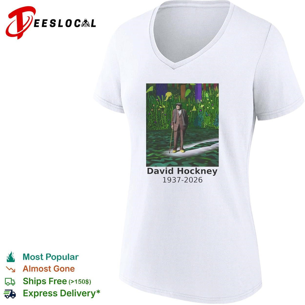 David Hockney 1937-2026 artist memorial colorful garden painting shirt Unisex