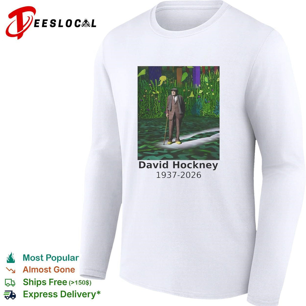 David Hockney 1937-2026 artist memorial colorful garden painting shirt Unisex