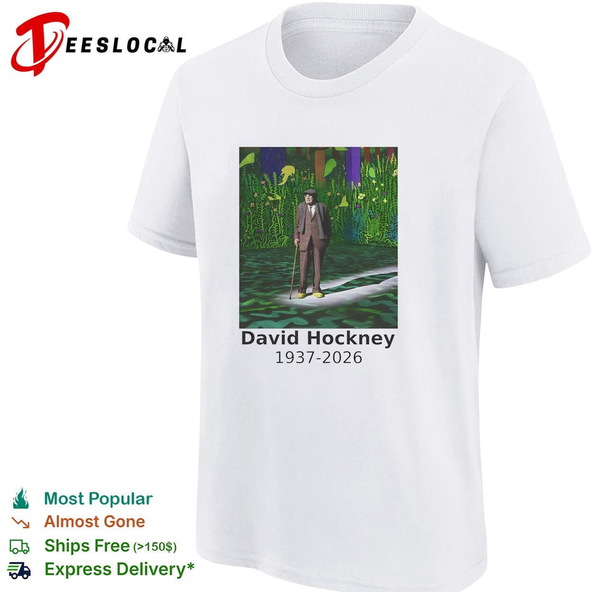 David Hockney 1937-2026 artist memorial colorful garden painting shirt Unisex