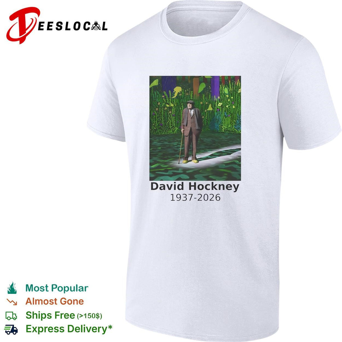 David Hockney 1937-2026 artist memorial colorful garden painting shirt Unisex