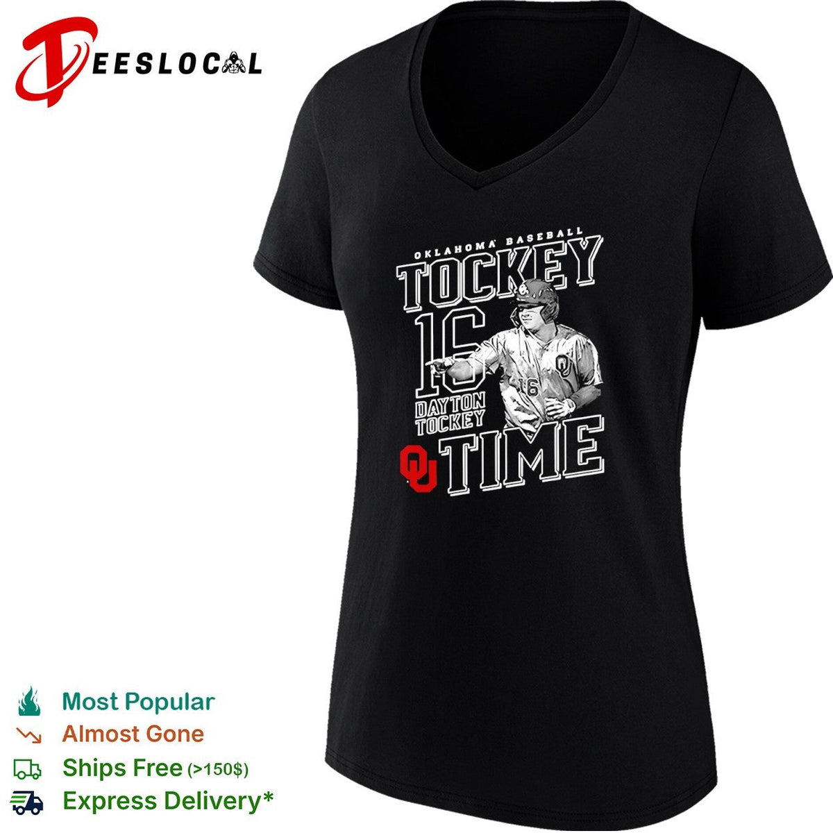 Dayton Tockey Oklahoma Sooners Baseball Tockey Time 16 shirt Unisex
