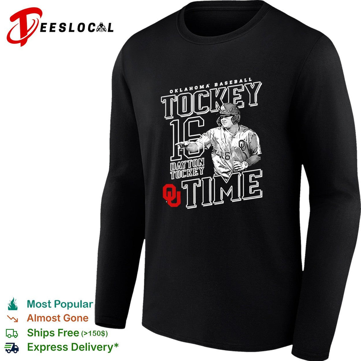 Dayton Tockey Oklahoma Sooners Baseball Tockey Time 16 shirt Unisex