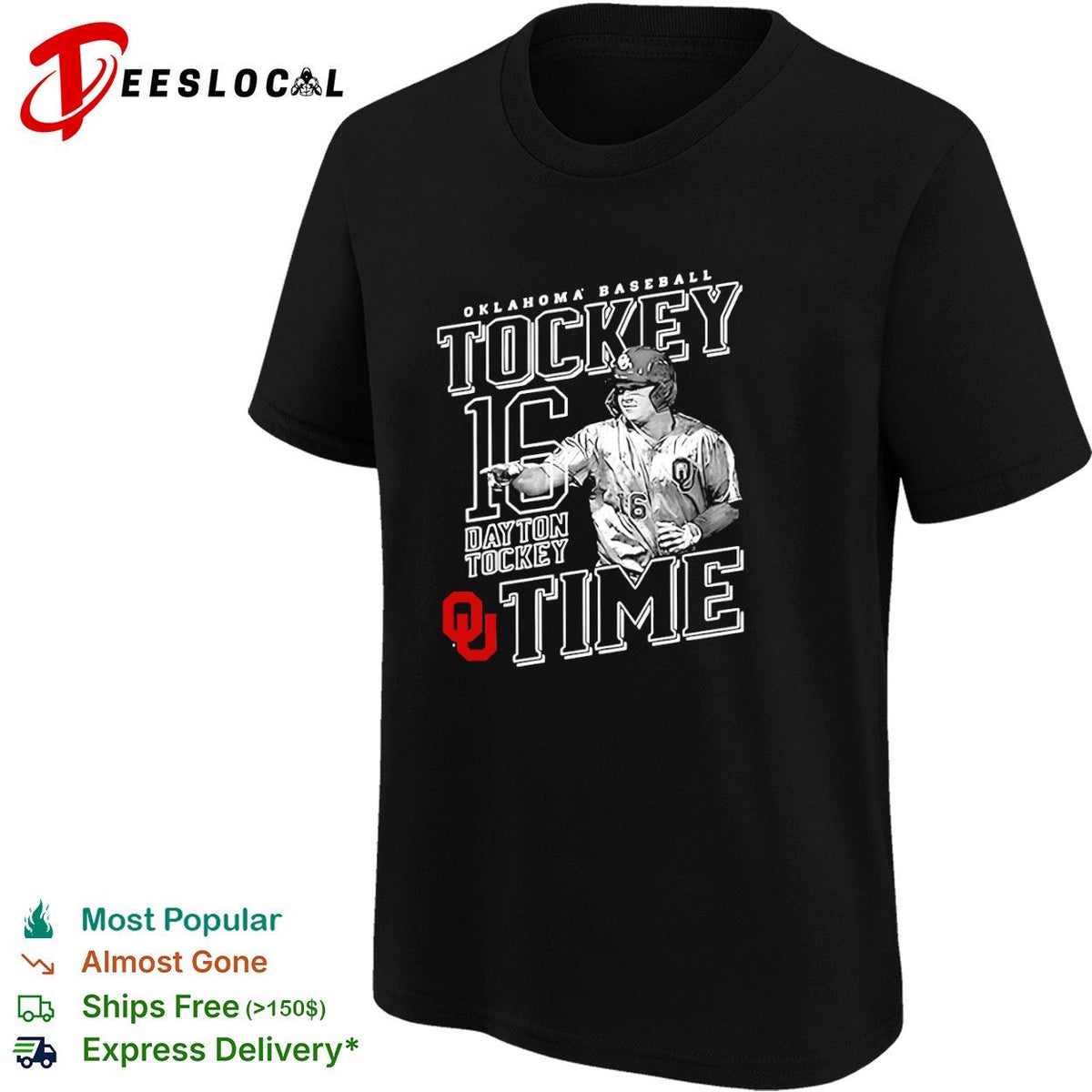 Dayton Tockey Oklahoma Sooners Baseball Tockey Time 16 shirt Unisex