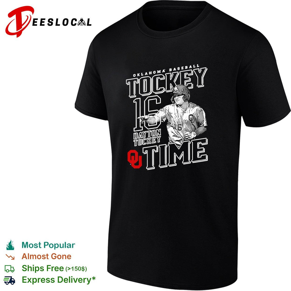Dayton Tockey Oklahoma Sooners Baseball Tockey Time 16 shirt Unisex
