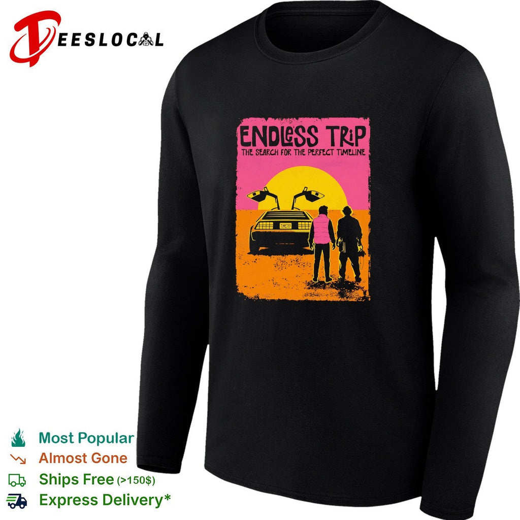 DeLorean car endless trip search for the perfect timeline shirt Unisex