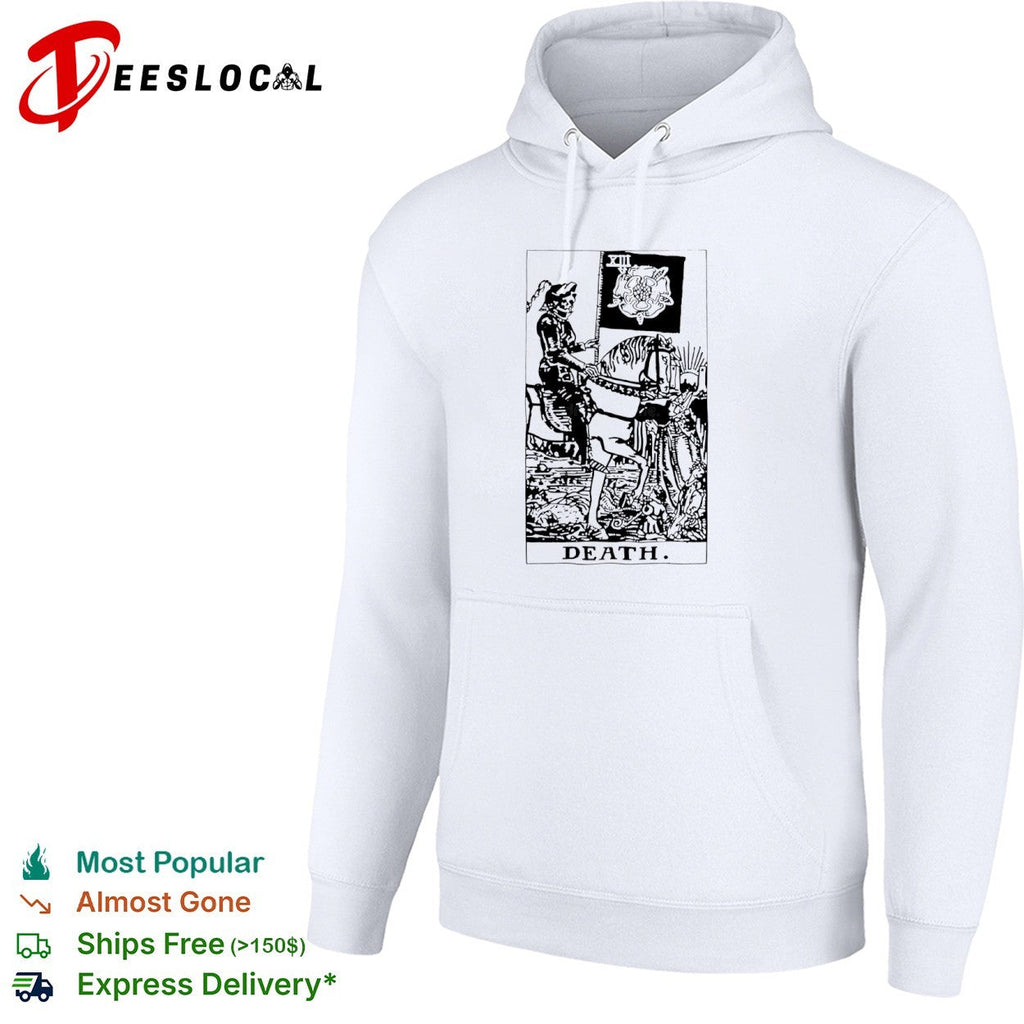 Death Tarot Card XIII Skeleton Riding Horse and Black Rose shirt Unisex