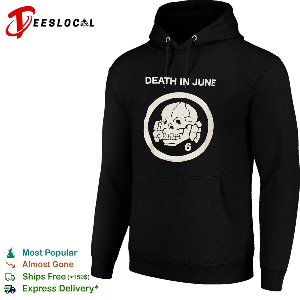 Death in June skull and crossbones logo with number 6 symbol shirt Unisex