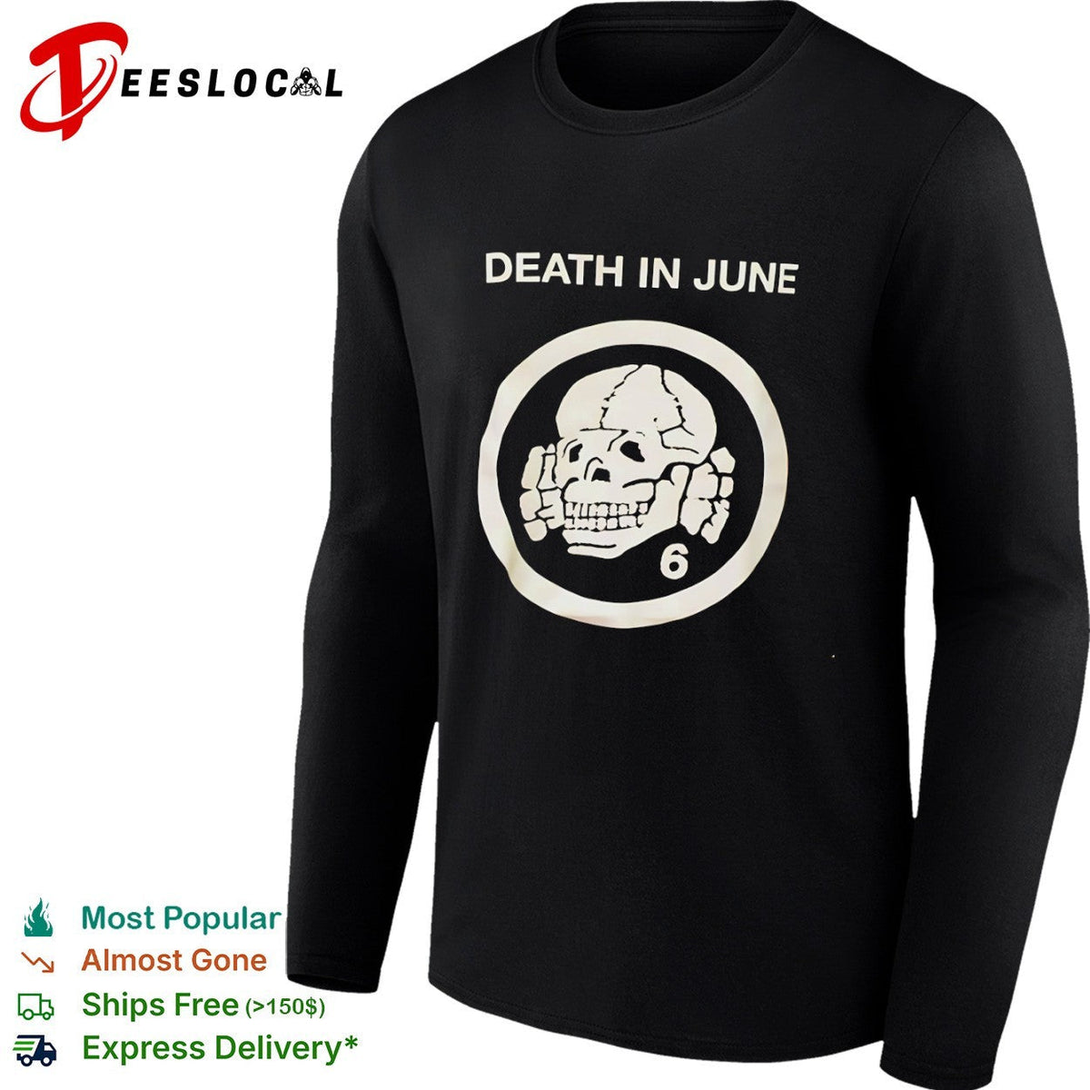 Death in June skull and crossbones logo with number 6 symbol shirt Unisex
