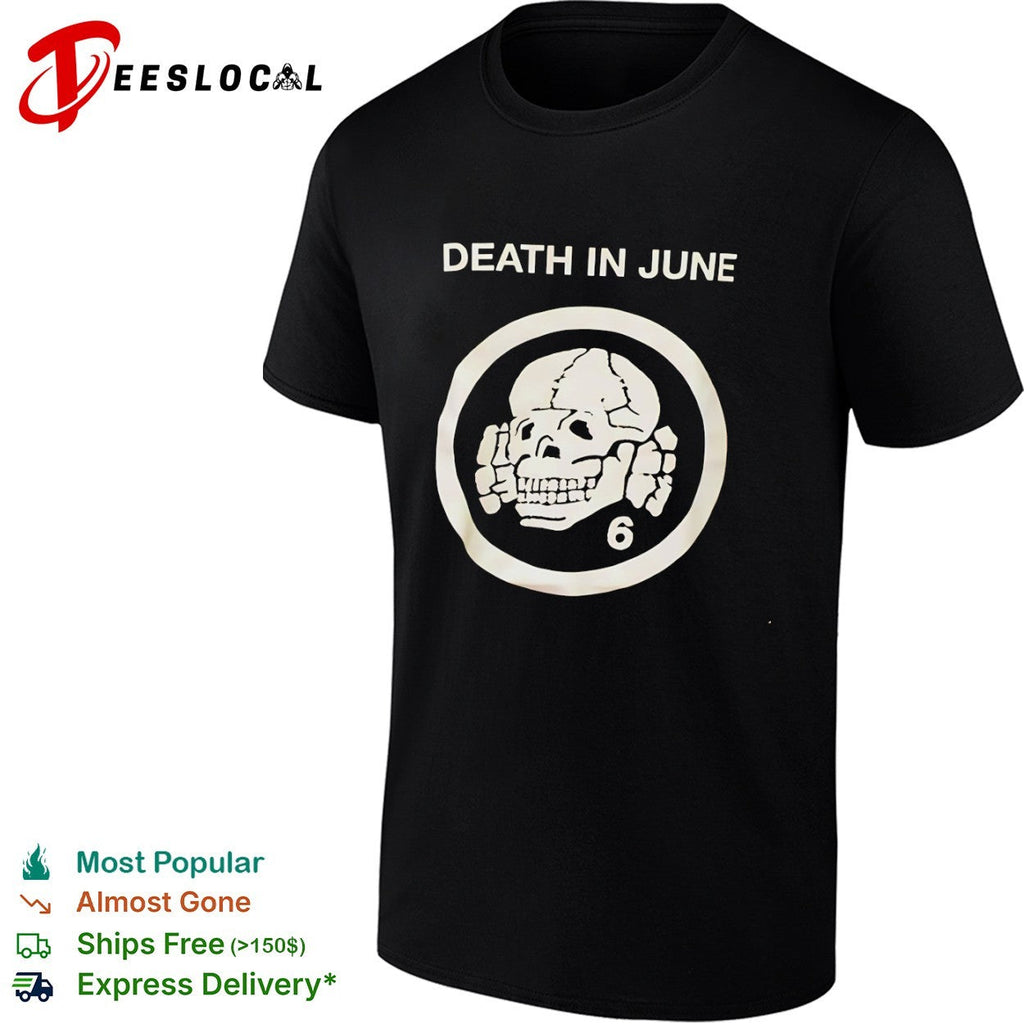 Death in June skull and crossbones logo with number 6 symbol shirt Unisex