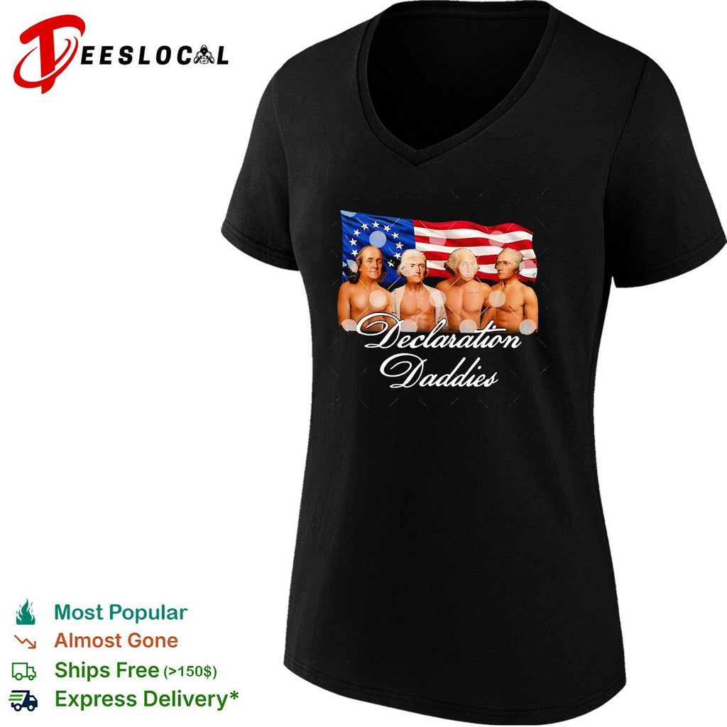Declaration Daddies four founding fathers shirtless Betsy Ross flag patriotic shirt Unisex