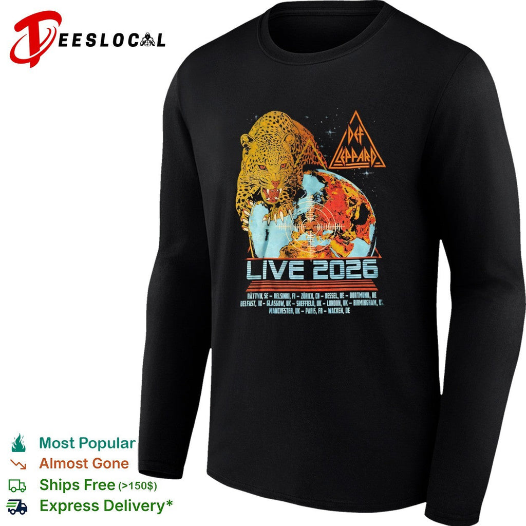 Def Leppard Live 2026 Rättvik Helsinki Zürich Dessel Dortmund Belfast Glasgow shirt Unisex