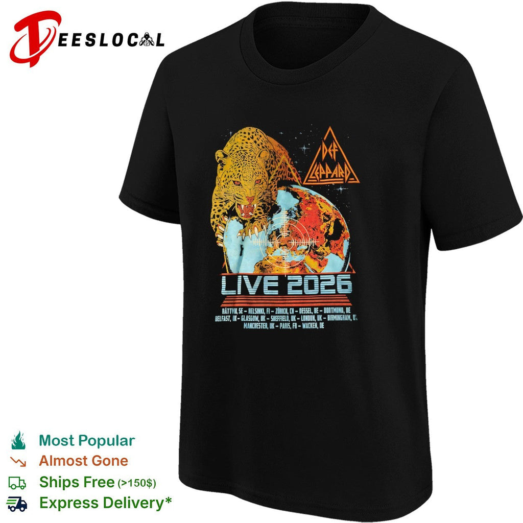 Def Leppard Live 2026 Rättvik Helsinki Zürich Dessel Dortmund Belfast Glasgow shirt Unisex
