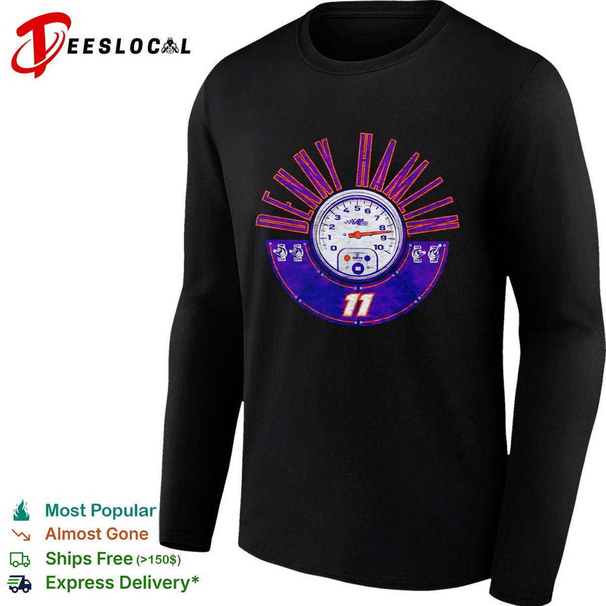 Denny Hamlin 11 Joe Gibbs Racing Nascar Cup Series Tachometer Racing Logo shirt Unisex