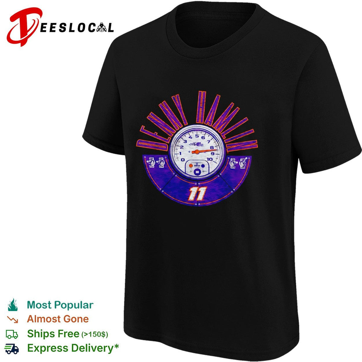 Denny Hamlin 11 Joe Gibbs Racing Nascar Cup Series Tachometer Racing Logo shirt Unisex