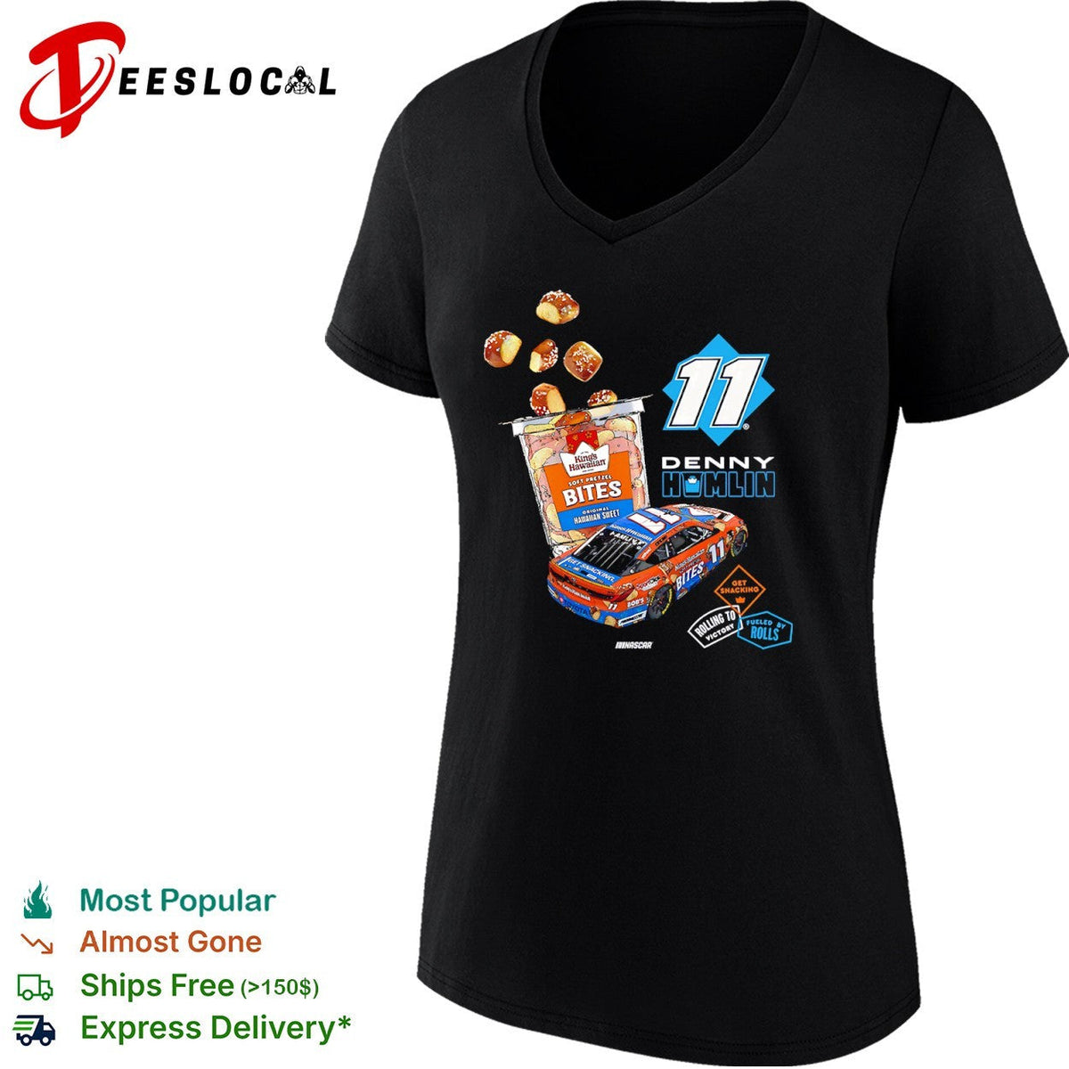 Denny Hamlin 11 Joe Gibbs Racing Nascar Kings Hawaiian Soft Pretzel Bites shirt Unisex