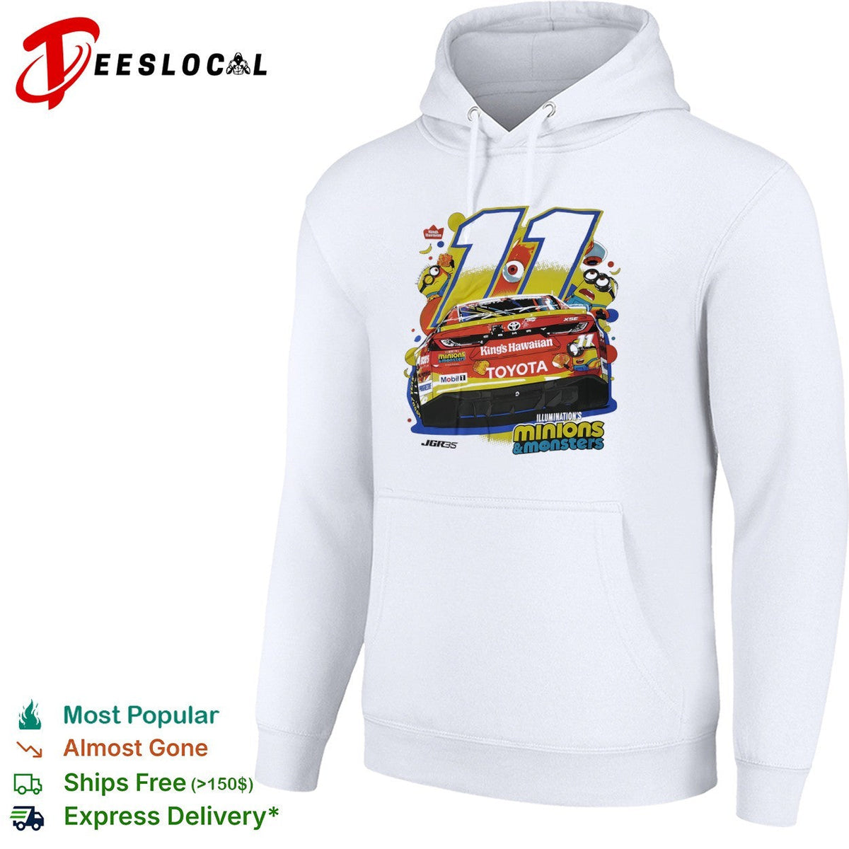 Denny Hamlin Joe Gibbs Racing 11 King Hawaiian Minions and Monsters NASCAR shirt Unisex